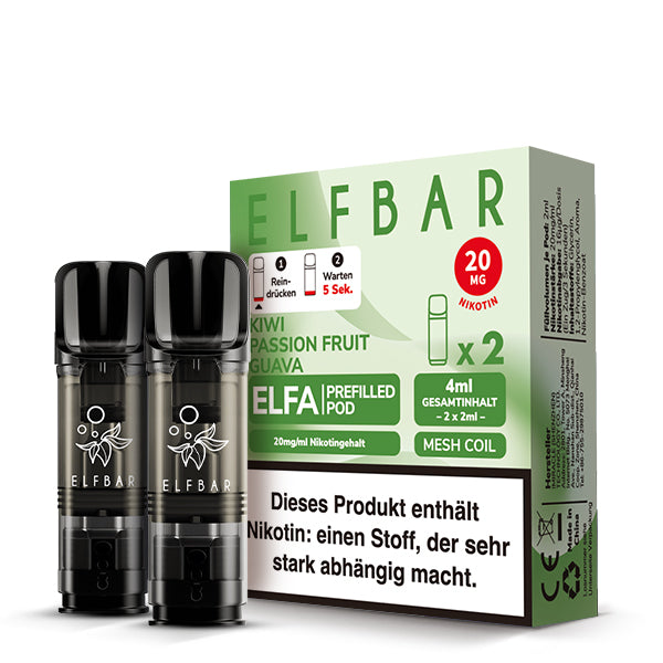 ELFBAR ELFA Pod - Kiwi Passionsfruit Guava 20mg Nikotin (2er Pack)