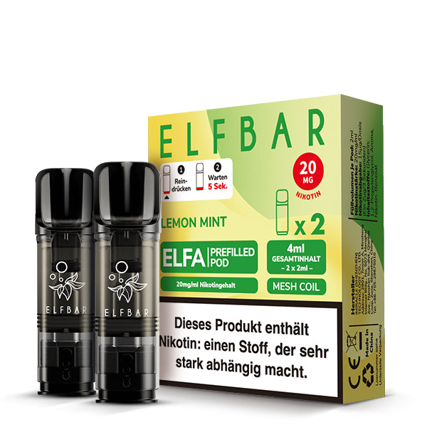 ELFBAR ELFA Pod - Lemon Mint 20mg Nikotin (2er Pack)