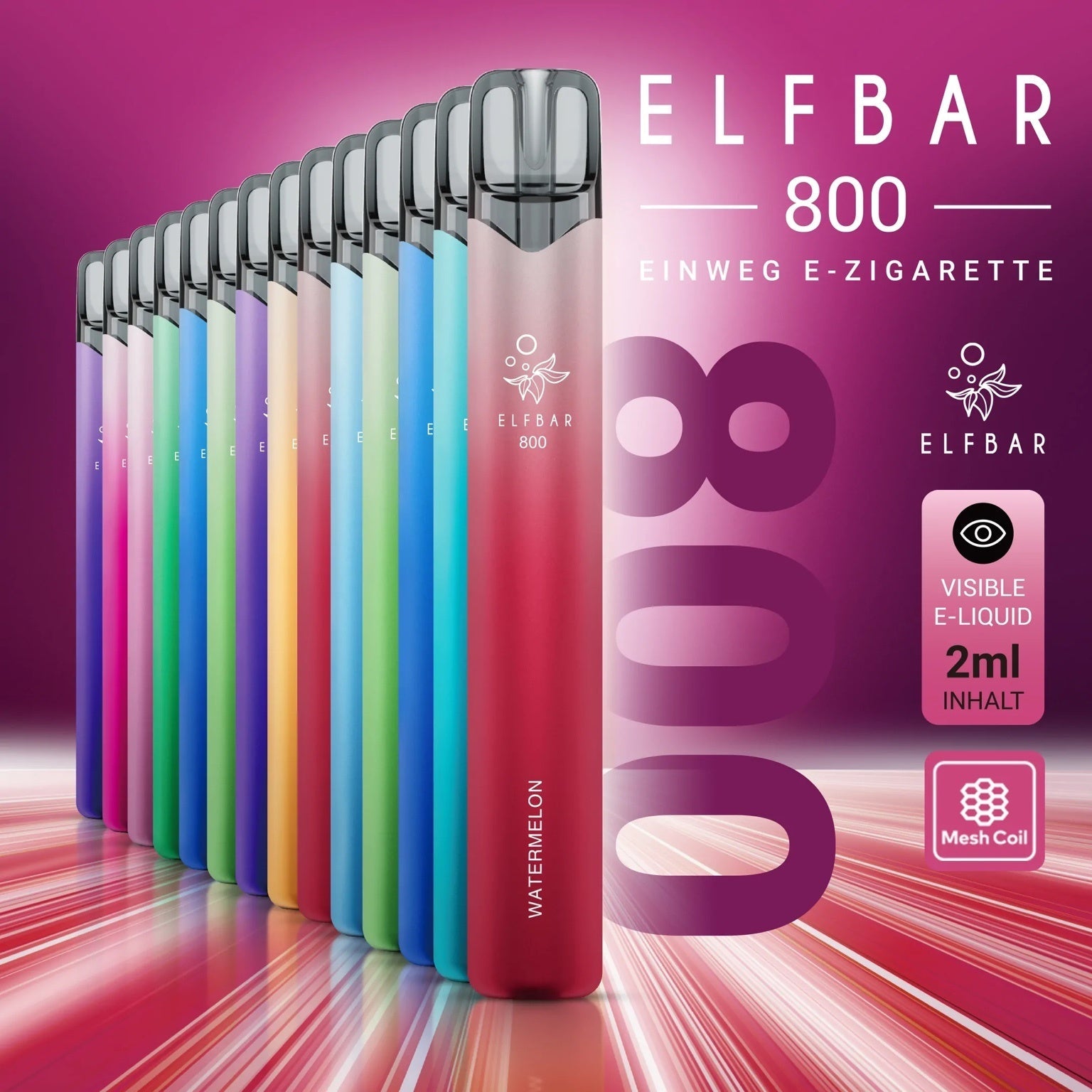 Elfbar 800 - Die beliebteste Einweg-Vape zum Bestpreis bei Vecom kaufen. profitiere von unserem schnellen Versand!
