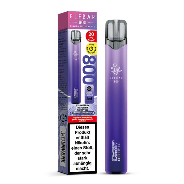 Elfbar 800 Einweg E-Zigarette - Strawberry Raspberry Cherry Ice 20mg Nikotin