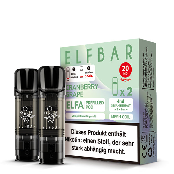 ELFBAR ELFA Pod - Cranberry Grape 20mg Nikotin (2er Pack)