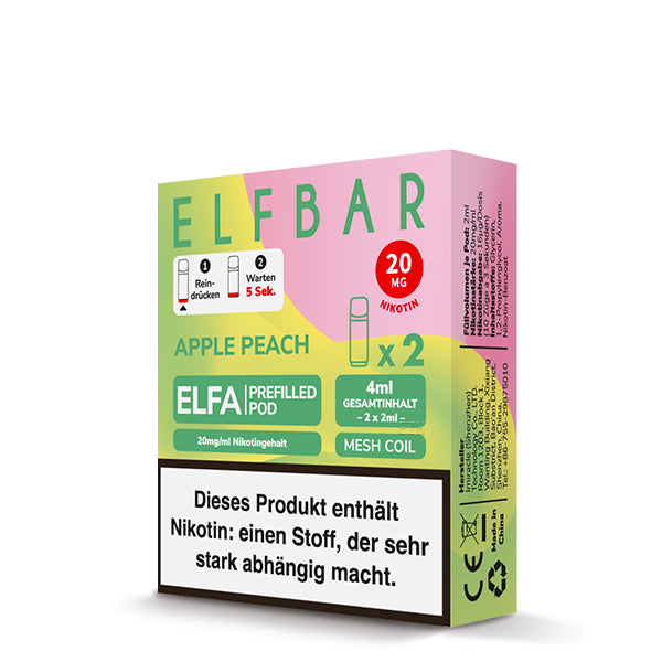 ELFBAR ELFA Pod - Apple Peach 20mg Nikotin (2er Pack)