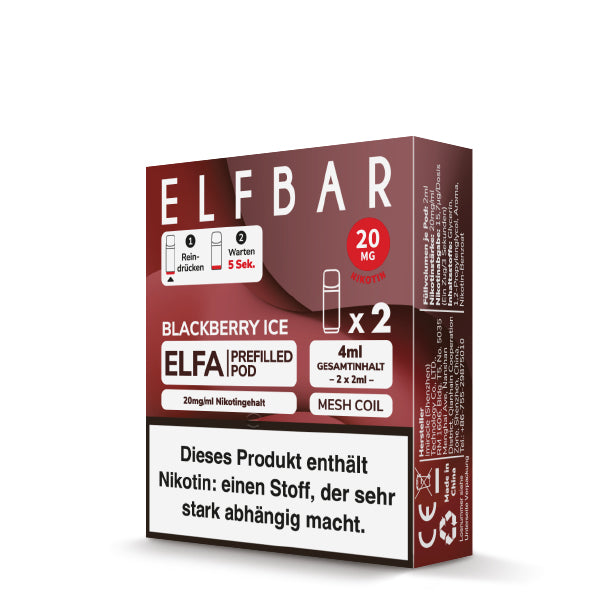 ELFBAR ELFA Pod - Blackberry Ice 20mg Nikotin (2er Pack)