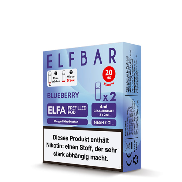 ELFBAR ELFA Pod - Blueberry 20mg Nikotin (2er Pack)