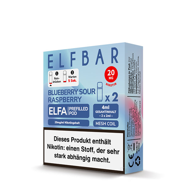 ELFBAR ELFA Pod - Blueberry Sour Raspberry 20mg Nikotin (2er Pack)