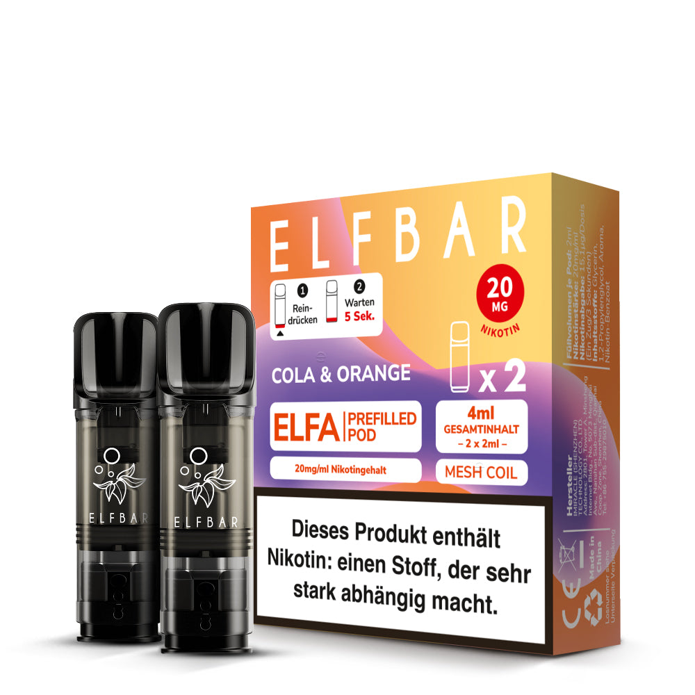 ELFBAR ELFA Pod - Cola Orange 20mg Nikotin (2er Pack)