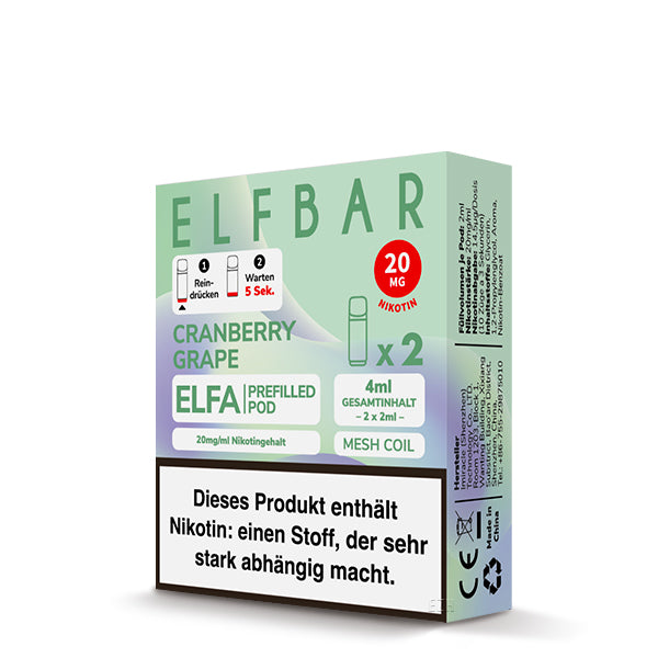 ELFBAR ELFA Pod - Cranberry Grape 20mg Nikotin (2er Pack)
