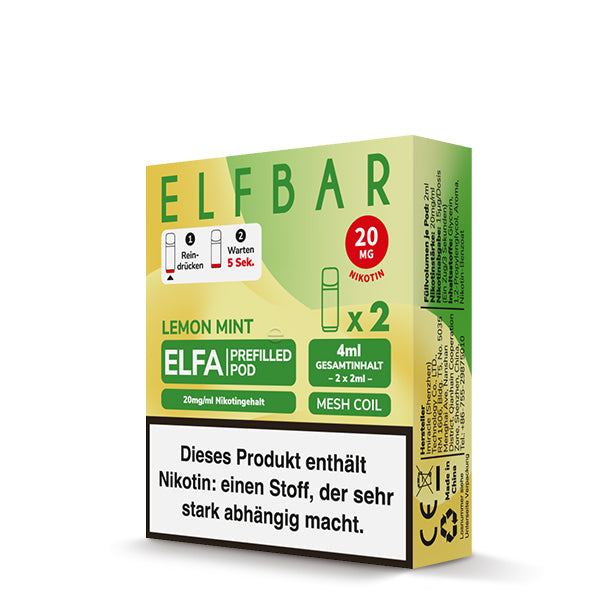 ELFBAR ELFA Pod - Lemon Mint 20mg Nikotin (2er Pack)
