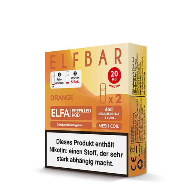 ELFBAR ELFA Pod - Orange 20mg Nikotin (2er Pack)