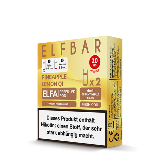ELFBAR ELFA Pod - Pineapple Lemon QI 20mg Nikotin (2er Pack)