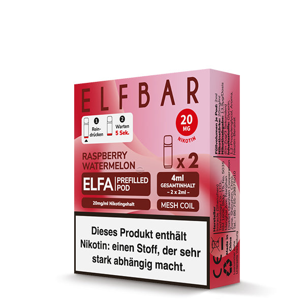 ELFBAR ELFA Pod - Raspberry Watermelon 20mg Nikotin (2er Pack)