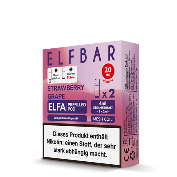 ELFBAR ELFA Pod - Strawberry Grape 20mg Nikotin (2er Pack)