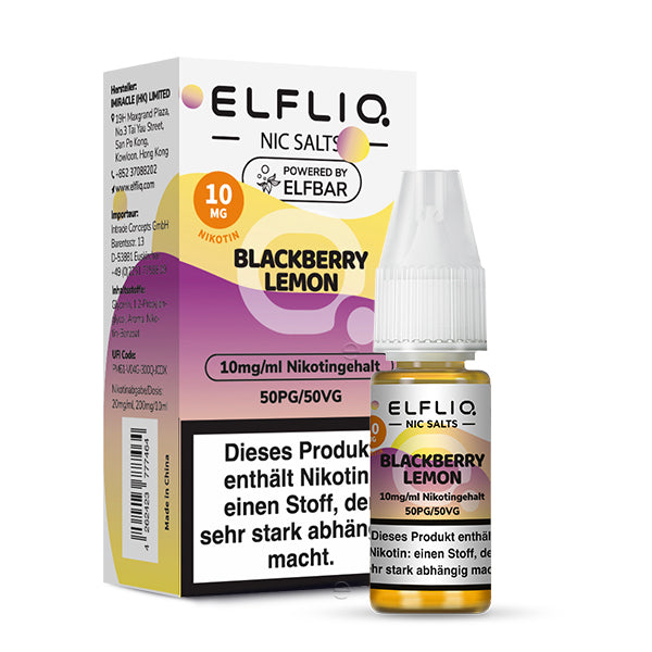 Elfbar Elfliq 10ml - Blackberry Lemon 20mg Nikotinsalz