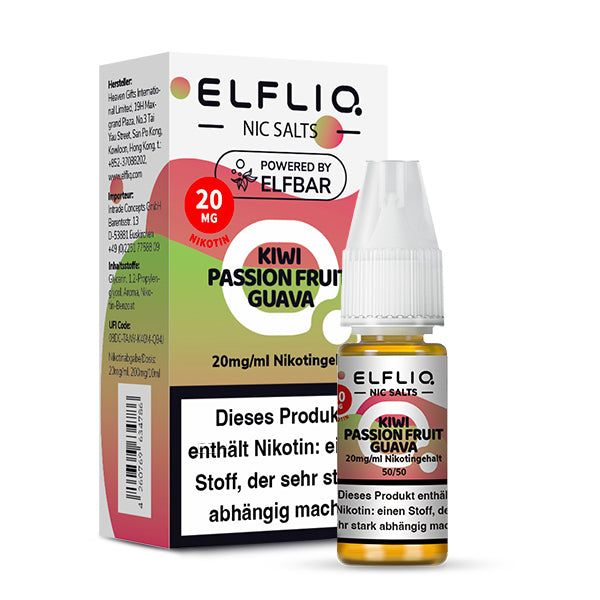 Elfbar Elfliq 10ml - Kiwi Passion Fruit Guava 20mg Nikotinsalz