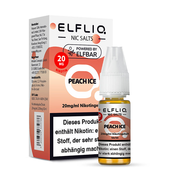 Elfbar Elfliq 10ml - Peach Ice 20mg Nikotinsalz