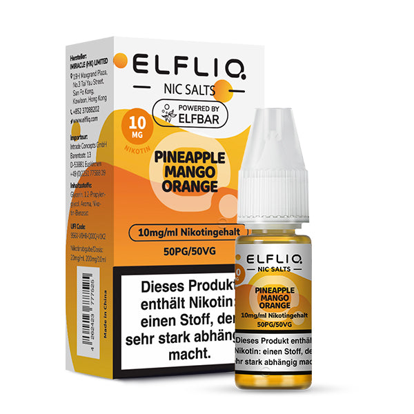 Elfbar Elfliq 10ml - Pineapple Mango Orange 20mg Nikotinsalz