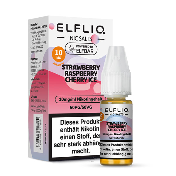 Elfbar Elfliq 10ml - Strawberry Raspberry Cherry Ice 20mg Nikotinsalz