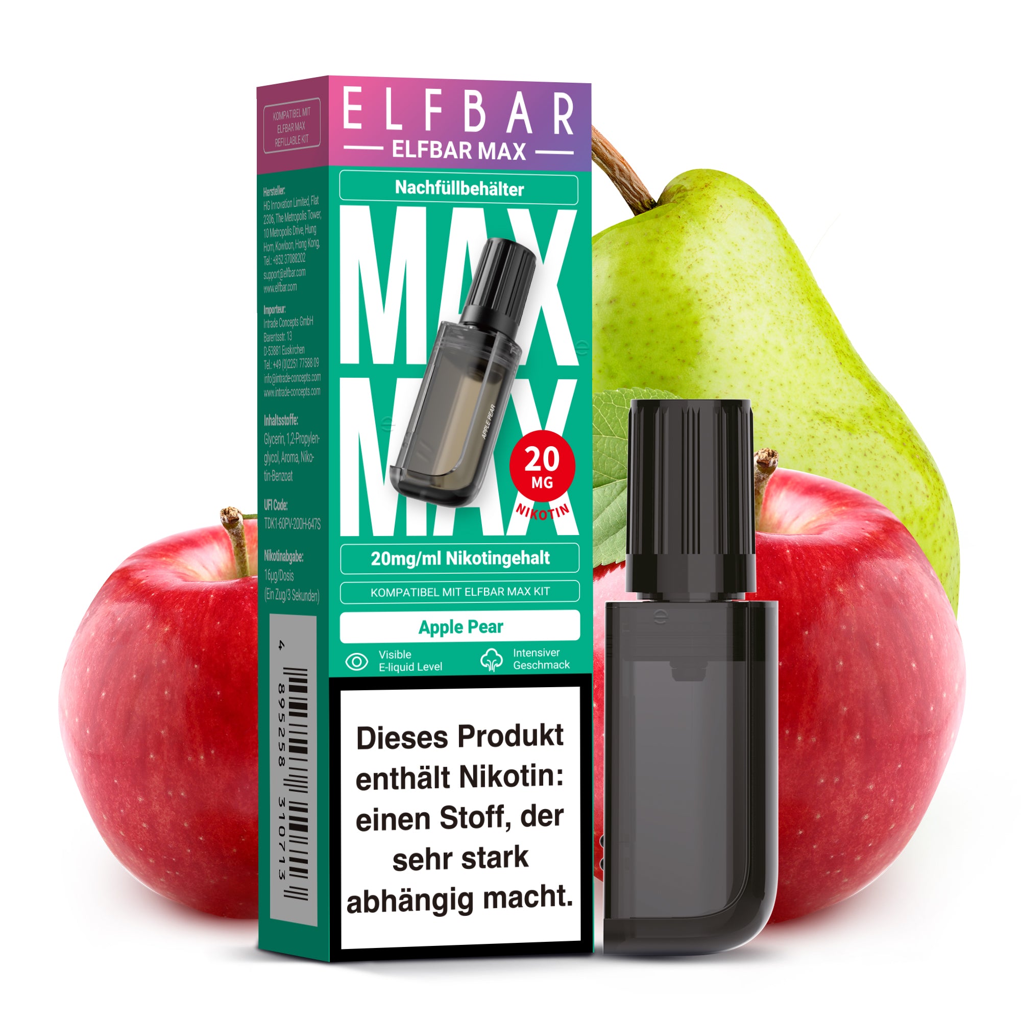 Elfbar MAX Pod - Apple Pear 20mg Nikotingehalt
