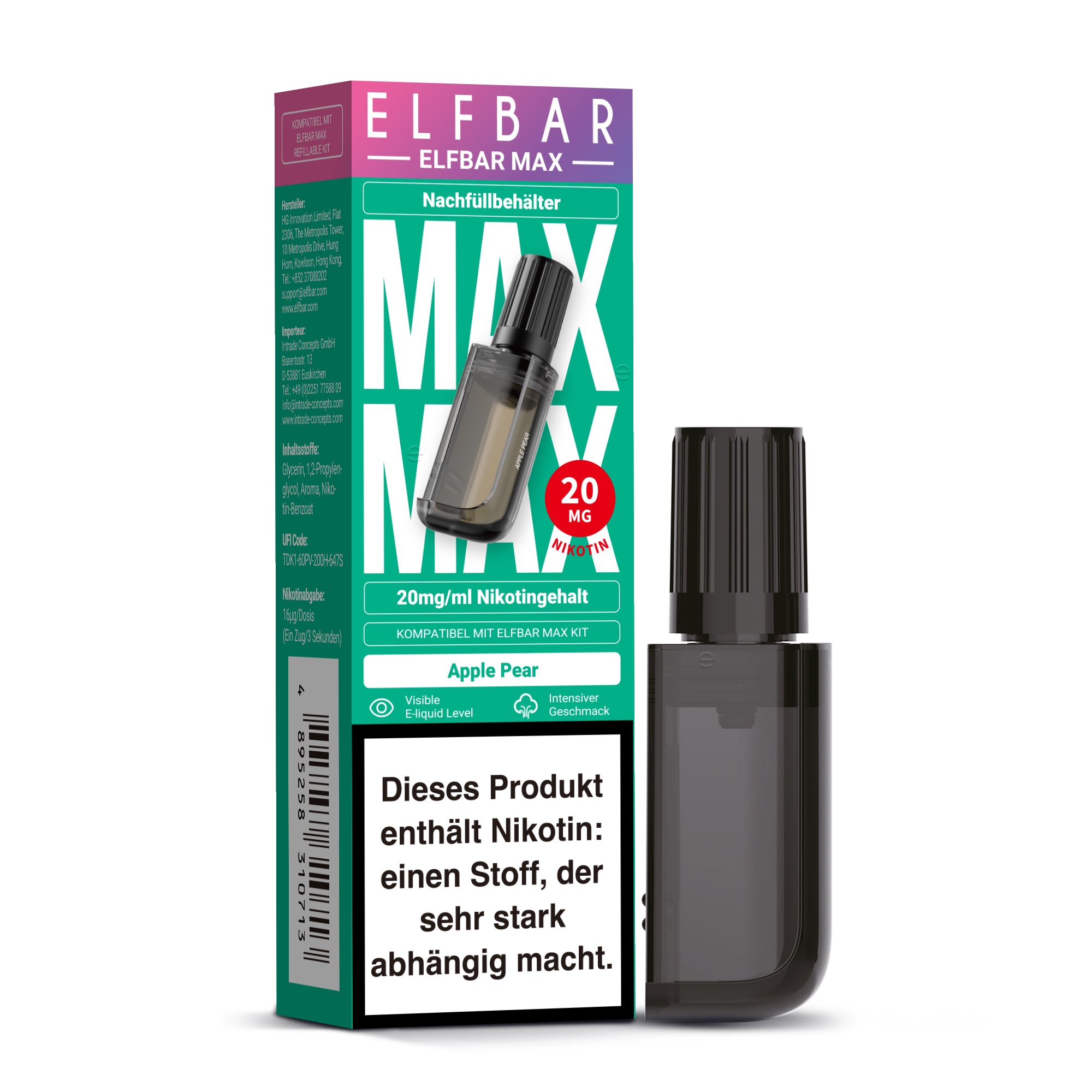 Elfbar MAX Pod - Apple Pear 20mg Nikotingehalt
