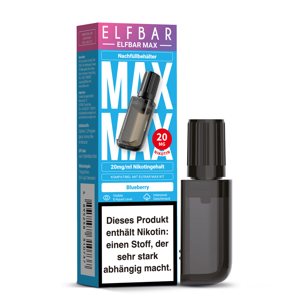 Elfbar MAX Pod - Blueberry 20mg Nikotingehalt
