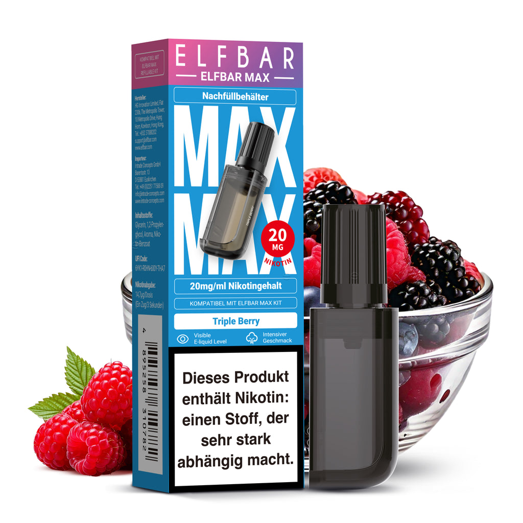 Elfbar MAX Pod - Triple Berry 20mg Nikotingehalt