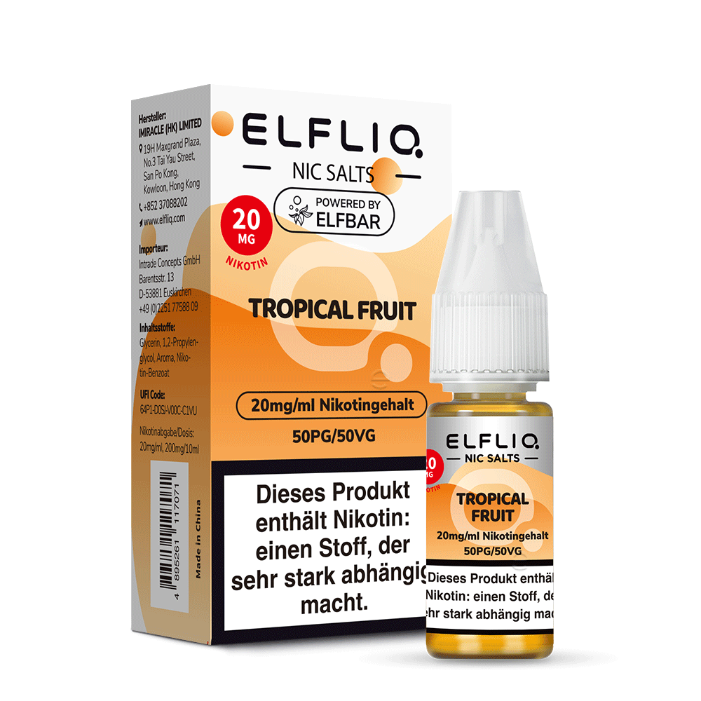 Elfbar Elfliq 10ml - Tropical Fruit 20mg Nikotinsalz